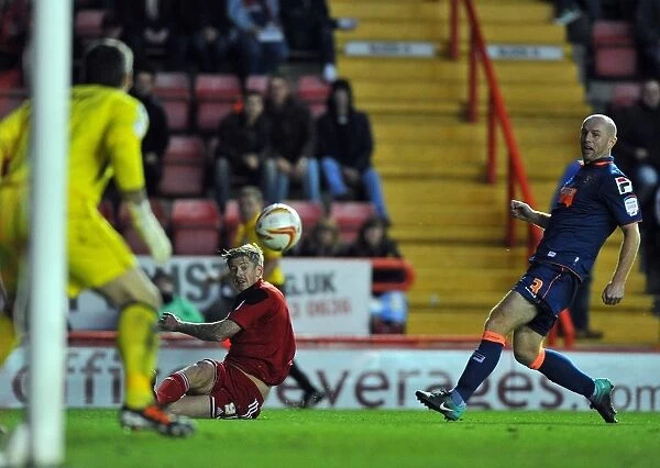 Jon Stead Centers the Ball: A Pivotal Moment in Bristol City vs. Blackpool Championship Match, 2012