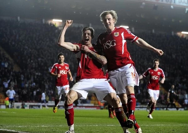 Jon Stead's Epic Goal Celebration: Thrilling Moment at Ashton Gate for Bristol City vs. Cardiff City (March 10, 2012)