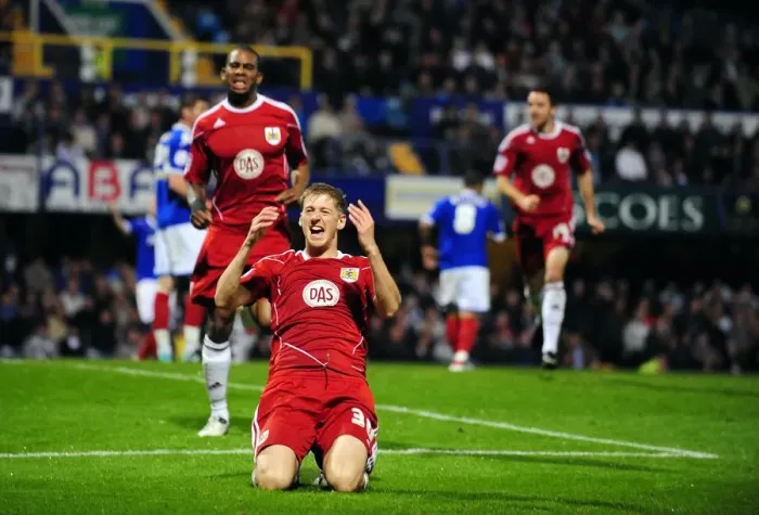 Framed Print : Jon Stead's Euphoric Goal Celebration: Portsmouth vs. Bristol City, Championship 2010 Framed Print : Jon Stead's Euphoric Goal Celebration: Portsmouth vs. Bristol City, Championship 2010