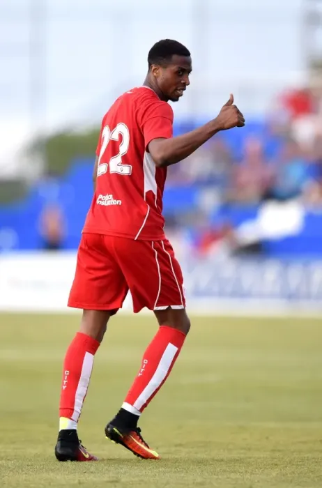 Framed Print : Jonathan Kodjia in Action: Granada vs. Bristol City Pre-season Friendly, 2016 Framed Print : Jonathan Kodjia in Action: Granada vs. Bristol City Pre-season Friendly, 2016