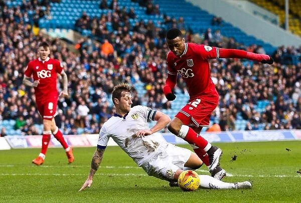 Jonathan Kodjia Charges Forward: Intense Action from Leeds United vs. Bristol City Championship Clash