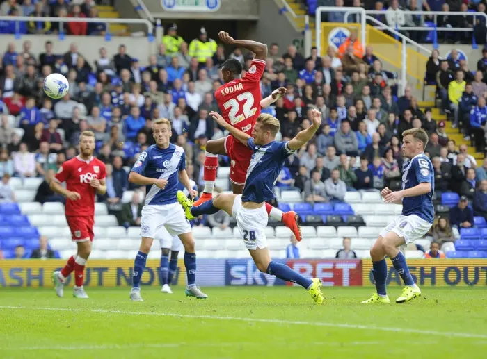 Framed Print : Jonathan Kodjia Scores His Second: Birmingham City vs. Bristol City, 12 September 2015