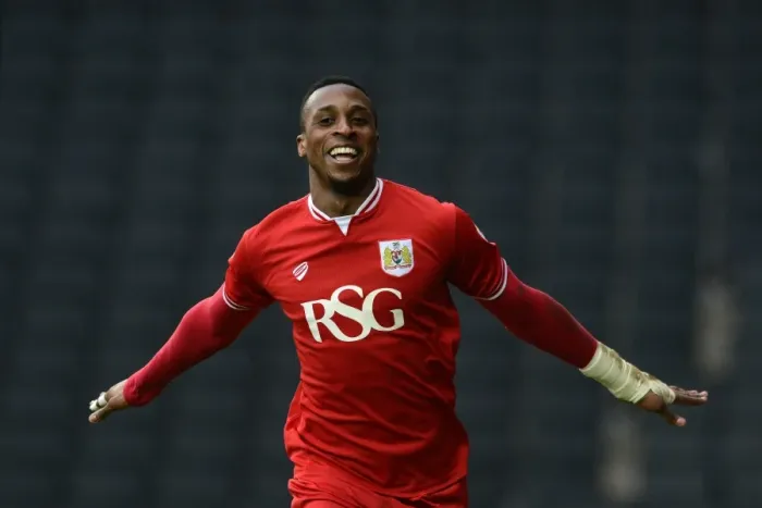 Framed Print : Jonathan Kodjia's Brace: Bristol City Takes 2-0 Lead over Milton Keynes Dons (2016)