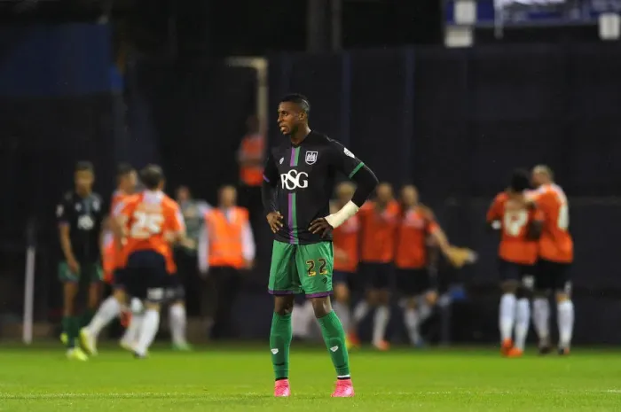 Framed Print : Jonathan Kodjia's Disappointment: Luton Town Celebrates After Eliminating Bristol City