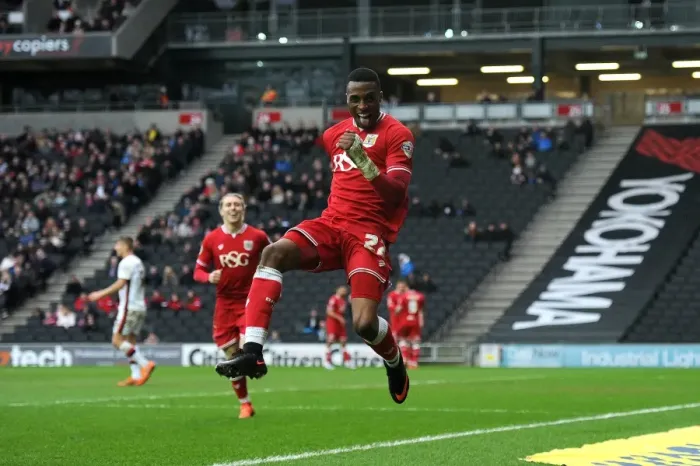 Framed Print : Jonathan Kodjia's Double: Milton Keynes Dons vs. Bristol City, 2016 Framed Print : Jonathan Kodjia's Double: Milton Keynes Dons vs. Bristol City, 2016