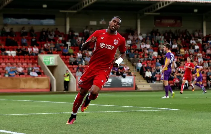 Framed Print : Jonathan Kodjia's Thrilling Goal Celebration: Bristol City vs Cheltenham Town, 2016 Framed Print : Jonathan Kodjia's Thrilling Goal Celebration: Bristol City vs Cheltenham Town, 2016