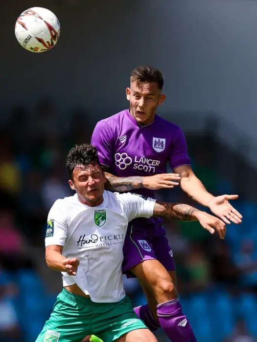 Framed Print : Josh Brownhill in Action: Pre-season Friendly between Guernsey FC and Bristol City, 2017 Framed Print : Josh Brownhill in Action: Pre-season Friendly between Guernsey FC and Bristol City, 2017