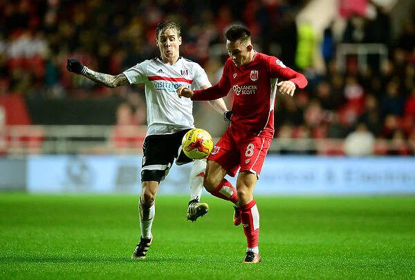 Josh Brownhill of Bristol City in Action Against Fulham, Sky Bet Championship 2017