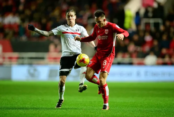 Framed Print : Josh Brownhill of Bristol City in Action Against Fulham, Sky Bet Championship 2017