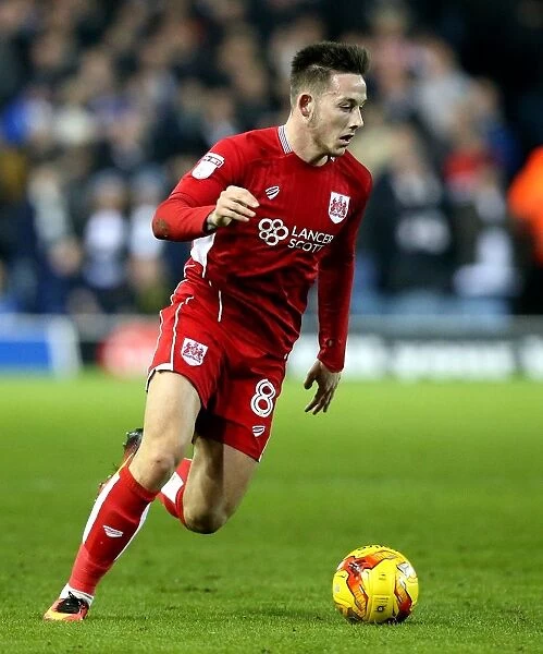 Josh Brownhill of Bristol City in Action Against Leeds United, Sky Bet Championship, 2017