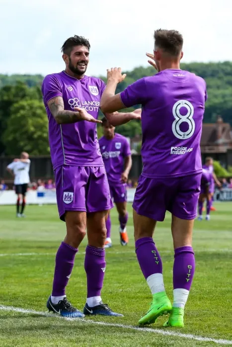 Framed Print : Josh Brownhill Celebrates Goal Against Bristol Manor Farm, Pre-season Friendly 2017 Framed Print : Josh Brownhill Celebrates Goal Against Bristol Manor Farm, Pre-season Friendly 2017