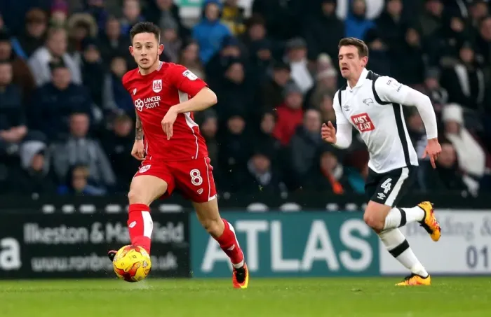 Framed Print : Josh Brownhill Charges Forward: Derby County vs. Bristol City, Sky Bet Championship (11 / 02 / 2017) Framed Print : Josh Brownhill Charges Forward: Derby County vs. Bristol City, Sky Bet Championship (11 / 02 / 2017)