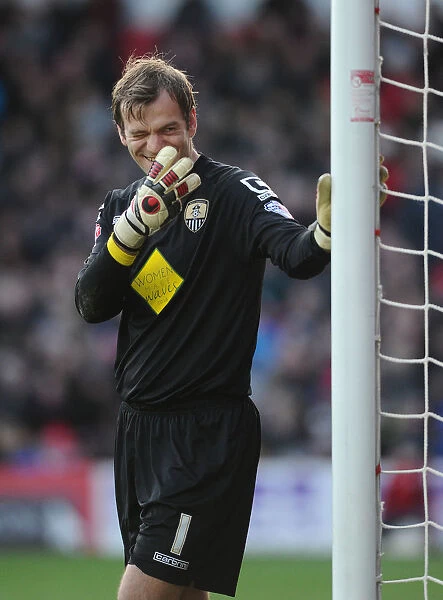 Jovial Moment: Roy Carroll Shares a Laugh with Bristol City Fans during Bristol City vs. Notts County Match, Sky Bet League One
