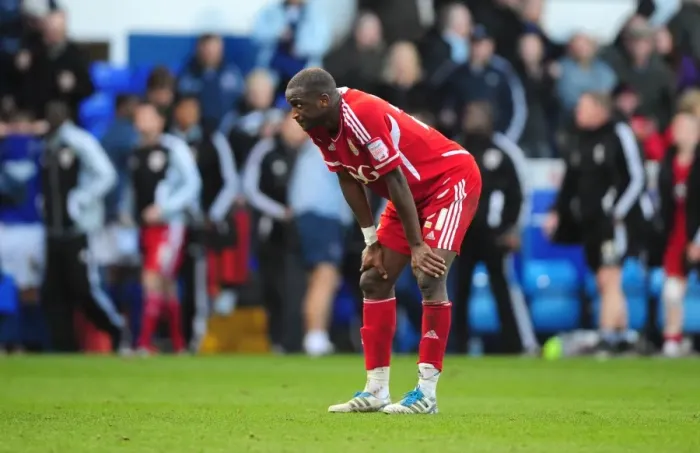 Framed Print : Kalifa Cisse's Disappointment: Ipswich Town Holds Off Bristol City