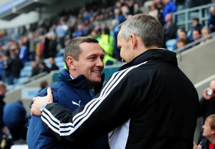 Framed Print : Keith Milen and Aidy Boothroyd: A Pre-Match Encounter at the Ricoh Arena - Coventry City vs. Bristol City, Championship 2011 Framed Print : Keith Milen and Aidy Boothroyd: A Pre-Match Encounter at the Ricoh Arena - Coventry City vs. Bristol City, Championship 2011