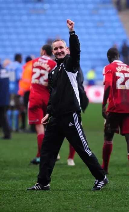 Framed Print : Keith Milen's Championship Victory: Bristol City Manager Celebrates at Ricoh Arena (Coventry City v Bristol City, 05 / 03 / 2011) Framed Print : Keith Milen's Championship Victory: Bristol City Manager Celebrates at Ricoh Arena (Coventry City v Bristol City, 05 / 03 / 2011)