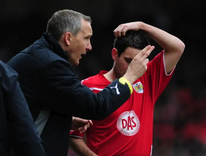 Framed Print : Keith Millen and Lee Johnson: Caretaker and Prospect at Ashton Gate - Bristol City vs Nottingham Forest, Championship 2010 Framed Print : Keith Millen and Lee Johnson: Caretaker and Prospect at Ashton Gate - Bristol City vs Nottingham Forest, Championship 2010