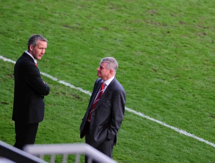 Framed Print : Keith Millen and Steve Lansdown: Celebrating Bristol City's Hard-Fought 1-0 Championship Win over Peterborough (2010)