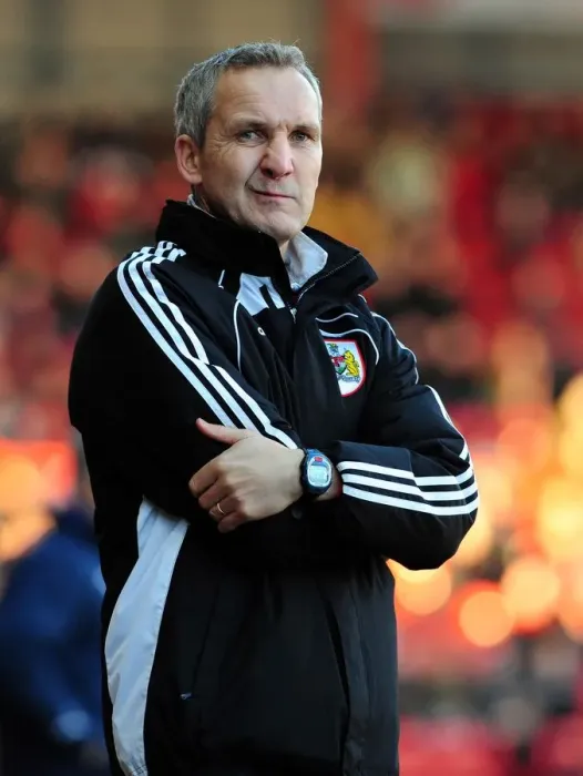 Framed Print : Keith Millen's Frustration: Bristol City Manager's Intense Moment During FA Cup Clash vs. Sheffield Wednesday (08 / 01 / 2011)