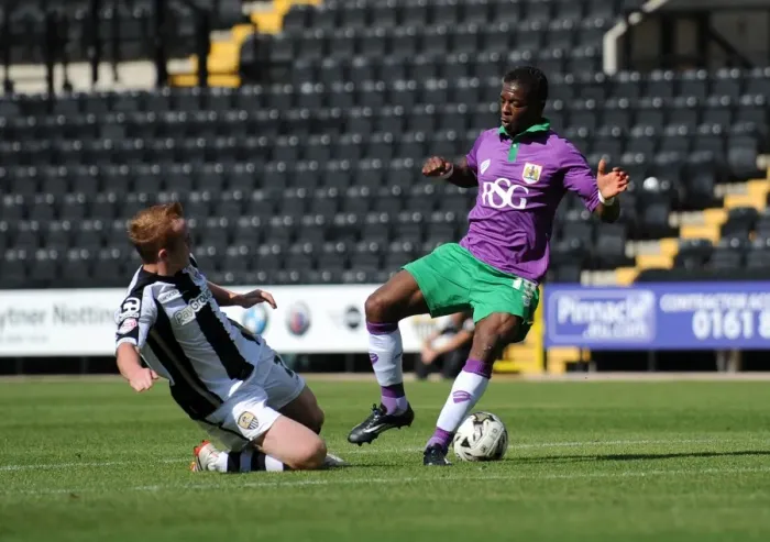 Framed Print : Kieran Agard Faces Off in Notts County vs. Bristol City Football Clash, August 2014 Framed Print : Kieran Agard Faces Off in Notts County vs. Bristol City Football Clash, August 2014