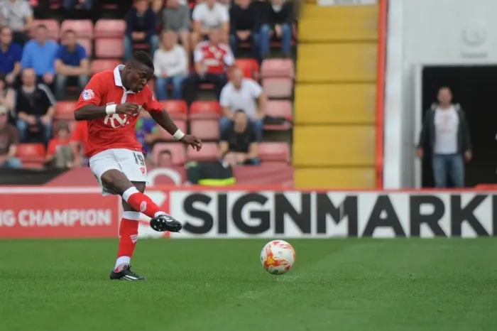 Framed Print : Kieran Agard Scores for Bristol City: Thrilling Moment in the Sky Bet League One Match Against Doncaster Rovers Framed Print : Kieran Agard Scores for Bristol City: Thrilling Moment in the Sky Bet League One Match Against Doncaster Rovers
