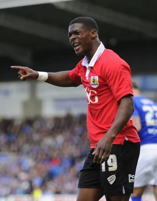 Framed Print : Kieran Agard's Determined Strike: Chesterfield vs. Bristol City, League One, 2015 Framed Print : Kieran Agard's Determined Strike: Chesterfield vs. Bristol City, League One, 2015