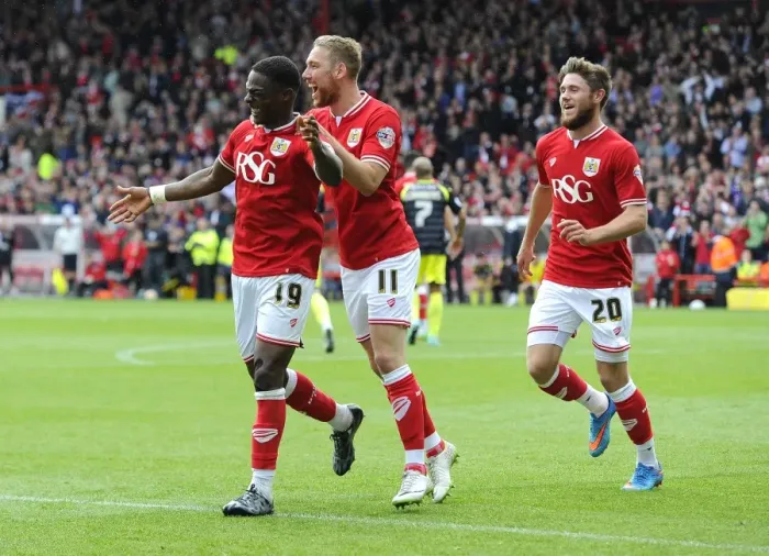 Framed Print : Kieran Agard's Double Strike: Thrilling Moment as Bristol City Secures Victory over Walsall (3 May 2015) Framed Print : Kieran Agard's Double Strike: Thrilling Moment as Bristol City Secures Victory over Walsall (3 May 2015)