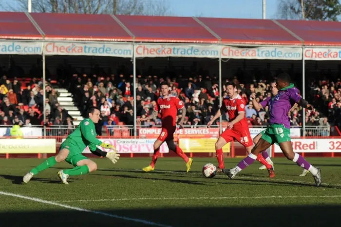 Framed Print : Kieran Agard's Shot: Bristol City vs Crawley Town, Sky Bet League One, March 7, 2015 Framed Print : Kieran Agard's Shot: Bristol City vs Crawley Town, Sky Bet League One, March 7, 2015