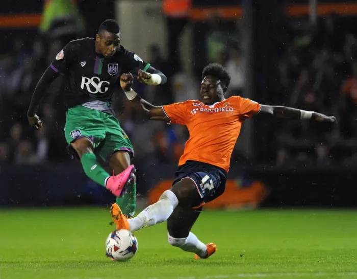 Framed Print : Kodjia's Shot Blocked: Luton Town vs. Bristol City, 11-08-2015 Framed Print : Kodjia's Shot Blocked: Luton Town vs. Bristol City, 11-08-2015