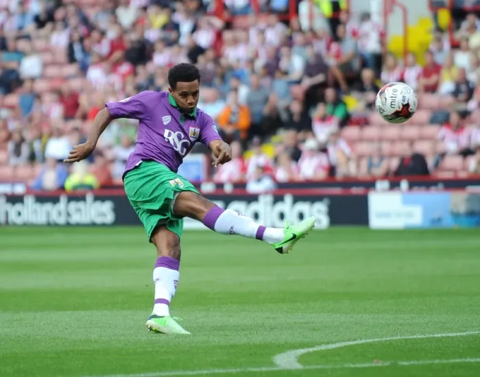 Framed Print : Korey Smith in Action: Bristol City vs. Sheffield United - Sky Bet League One Opening Game (09-08-2014)