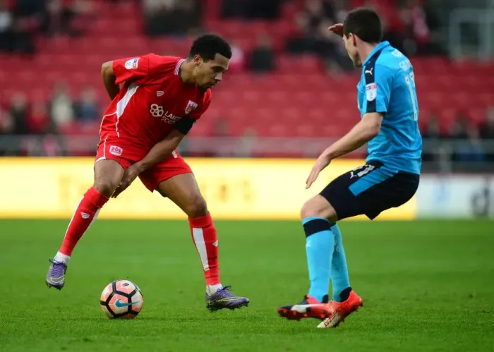 Framed Print : Korey Smith in Action: FA Cup Third Round - Bristol City vs Fleetwood Town Framed Print : Korey Smith in Action: FA Cup Third Round - Bristol City vs Fleetwood Town