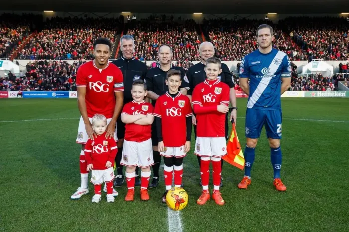 Framed Print : Korey Smith and Michael Morrison Lead Out Teams at Ashton Gate Stadium: Bristol City vs Birmingham City, 2016 Framed Print : Korey Smith and Michael Morrison Lead Out Teams at Ashton Gate Stadium: Bristol City vs Birmingham City, 2016