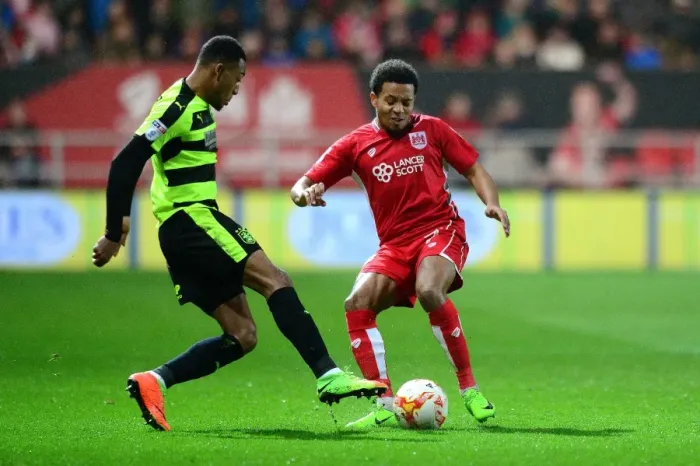 Framed Print : Korey Smith Tackles for Bristol City Against Huddersfield Town, Sky Bet Championship 2017 Framed Print : Korey Smith Tackles for Bristol City Against Huddersfield Town, Sky Bet Championship 2017