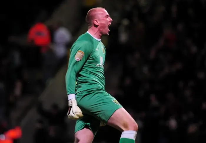 Framed Print : Last-Minute Drama: John Ruddy Scores Championship-Winning Goal for Norwich City vs. Bristol City (14-03-2011)