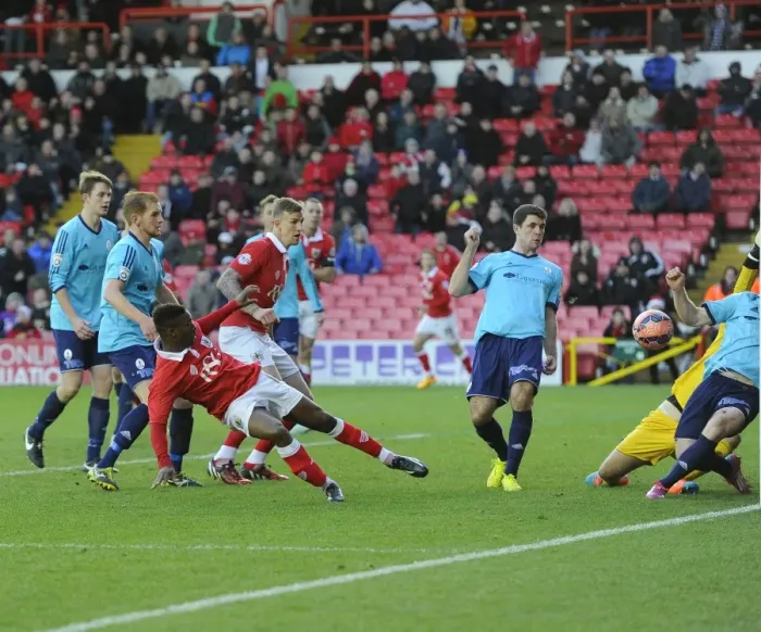 Framed Print : Last-Minute Drama: Kieran Agard Scores the FA Cup Winning Goal for Bristol City Framed Print : Last-Minute Drama: Kieran Agard Scores the FA Cup Winning Goal for Bristol City