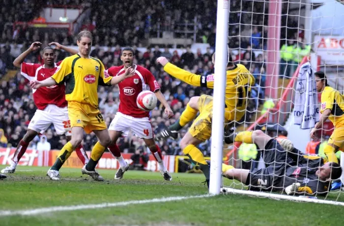 Framed Print : Last-Minute Goal Line Clearance: Bristol City vs Plymouth Argyle Framed Print : Last-Minute Goal Line Clearance: Bristol City vs Plymouth Argyle