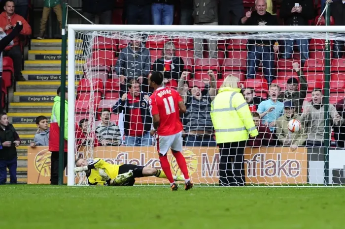 Framed Print : Last-Minute Penalty Shocks Bristol City: Crewe's Byron Moore Scores Dramatic Winner