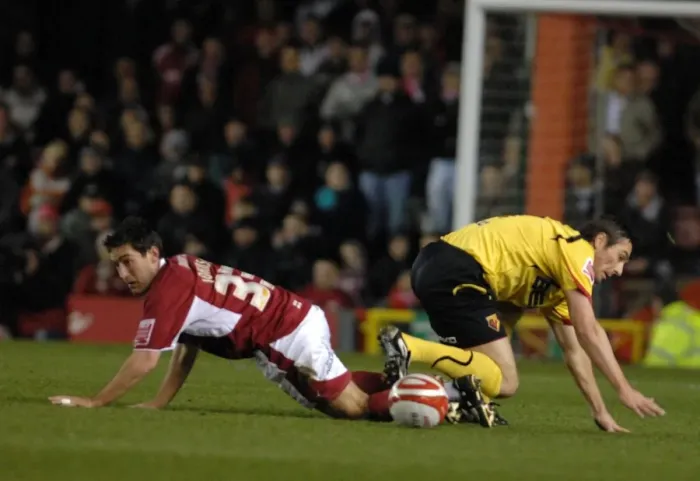 Framed Print : Lee Johnson in Action: Bristol City vs. Watford Framed Print : Lee Johnson in Action: Bristol City vs. Watford