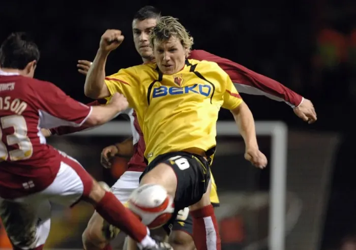 Framed Print : Lee Johnson Foul: A Moment from Bristol City vs. Watford Framed Print : Lee Johnson Foul: A Moment from Bristol City vs. Watford