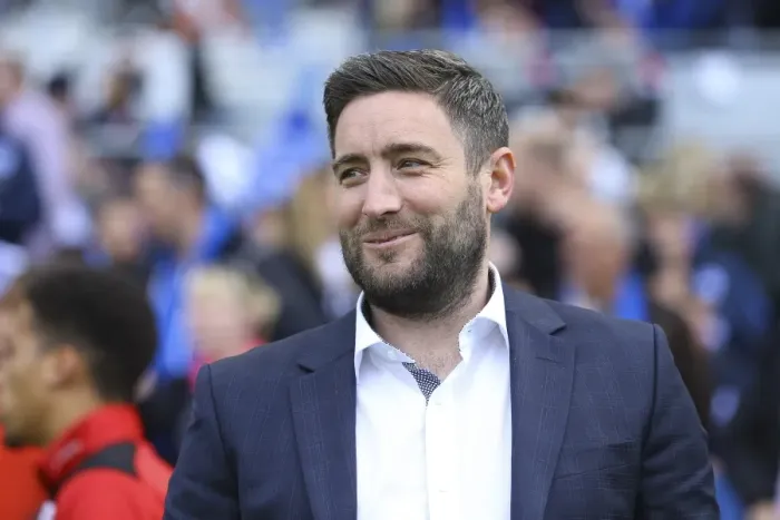 Framed Print : Lee Johnson Grins as Brighton Outsmarts Bristol City in Championship Clash