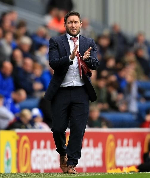 Lee Johnson Leads Bristol City at Ewood Park during Sky Bet Championship Match