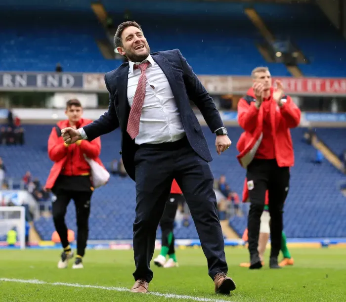 Framed Print : Lee Johnson's Promotion Celebration: Bristol City Secures Championship Win over Blackburn Rovers