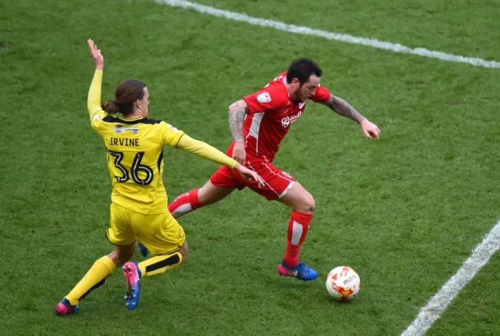 Framed Print : Lee Tomlin in Action: Bristol City vs. Burton Albion, Sky Bet Championship