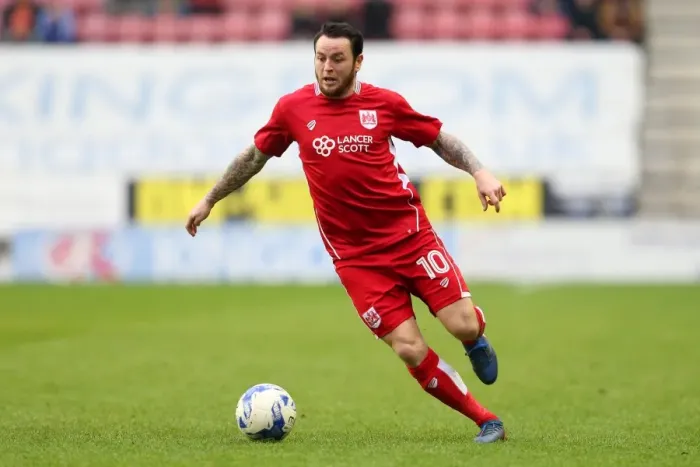 Framed Print : Lee Tomlin of Bristol City in Action against Wigan Athletic, Sky Bet Championship, 11 March 2017