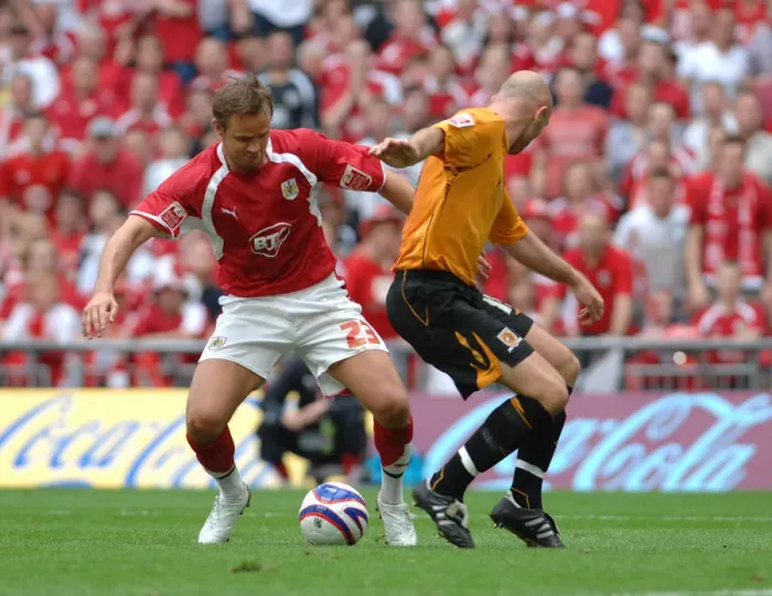 Framed Print : Lee Trundle: Celebrating Bristol City's Play-Off Final Triumph Framed Print : Lee Trundle: Celebrating Bristol City's Play-Off Final Triumph