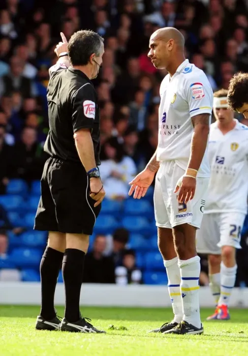 Framed Print : Leeds Kisnorbo Sent Off for Penalty Foul on Maynard in Leeds United vs. Bristol City (16 / 09 / 2011) Framed Print : Leeds Kisnorbo Sent Off for Penalty Foul on Maynard in Leeds United vs. Bristol City (16 / 09 / 2011)