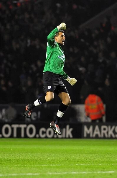 Leicester City's Ricardo Celebrates Opening Goal vs. Bristol City (Championship, 18 / 02 / 2011)
