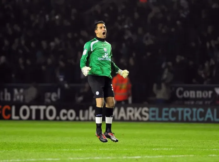 Framed Print : Leicester City's Ricardo Celebrates Opening Goal in Championship Match vs. Bristol City (2011)