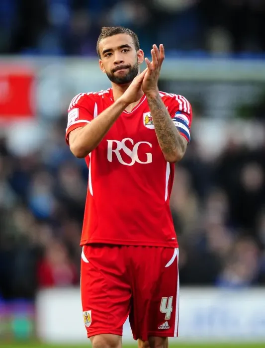 Framed Print : Liam Fontaine of Bristol City Thanks Fans after Ipswich Victory, March 2012