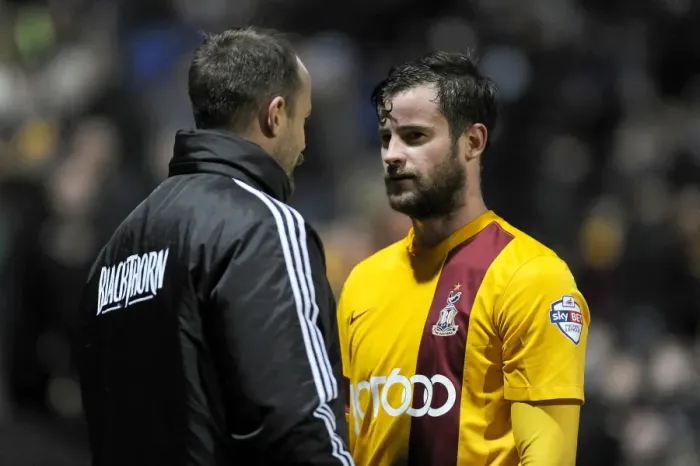 Framed Print : Louis Carey Consoles Matthew Bates After Bradford City vs. Bristol City Match, 2014 Framed Print : Louis Carey Consoles Matthew Bates After Bradford City vs. Bristol City Match, 2014